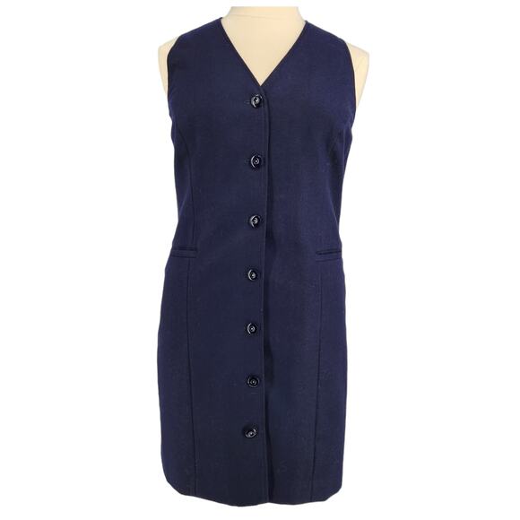 Vintage Rafaella Wool Button Front Sheath Dress Plus size 14 - Picture 1 of 6